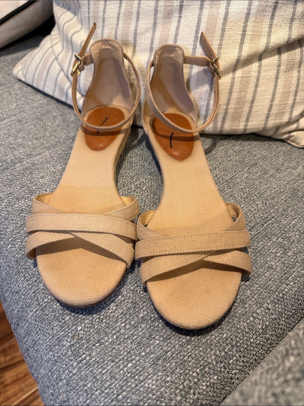 JCrew Neutral Beige Ankle-Strap Women’s Sandals, Sz 7, VGUC
